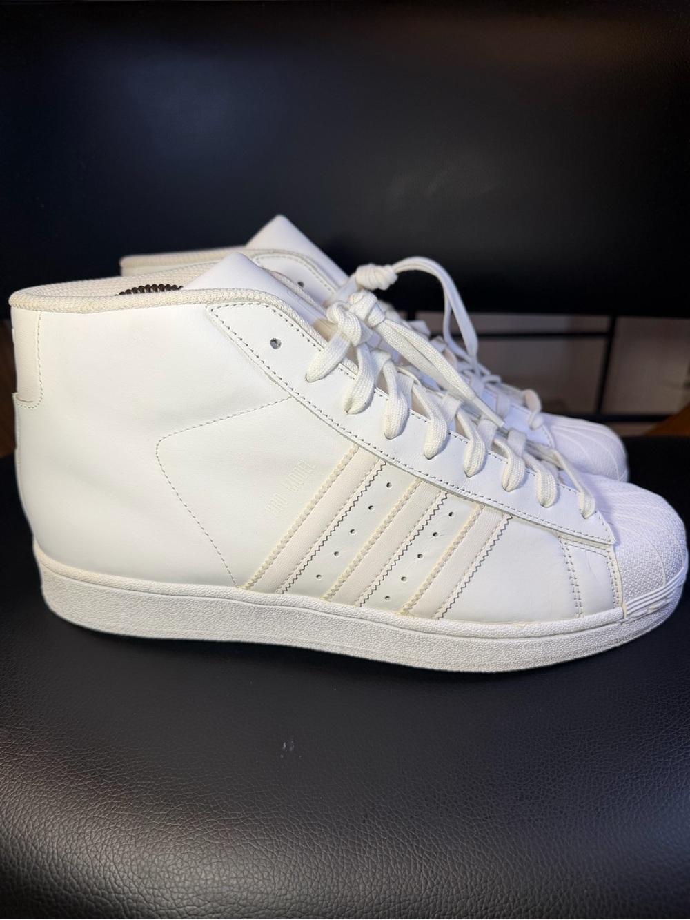 adidas White High-Top Shell Toe Sneakers
